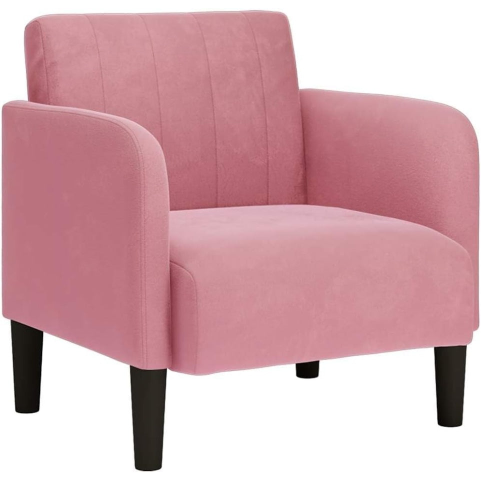 Samtsessel mit Armlehnen in Rosa, 54 cm