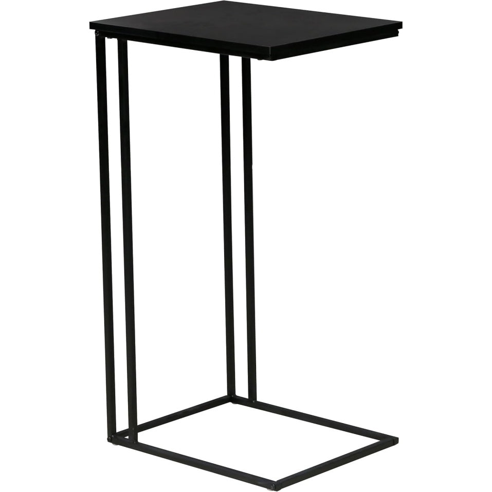 Beistelltisch in C-Form, Schwarz, 50 ¡Á 91 ¡Á 40 cm